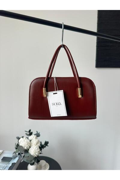 sora bags Bordo Eva Gold Detaylı Kadın El Çantası