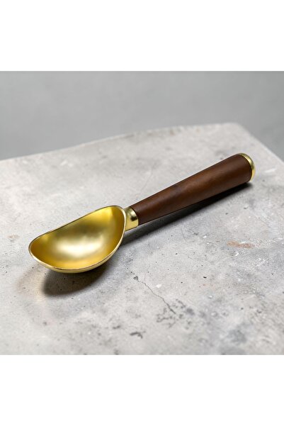 MİEN براتيج أكاسيا بمقبض ملعقة آيس كريم ذهبية