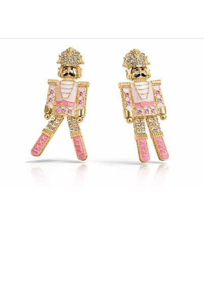 TAUPE Bijoux Valery Pink Lead Soldier Figure Earrings