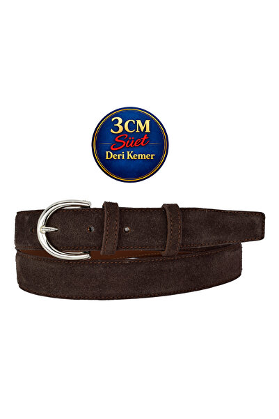 GoDeri Prava koža , 3 cm srebrne boje Sa kopčom , tamno smeđa Antilop , proši...