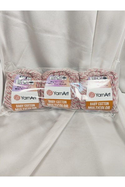 Yarnart BABY COTTON Fir multicolor pentru tricotat manual (3 bucăți) - 5217