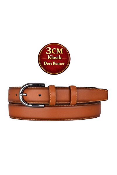 GoDeri Prava koža , 3 cm crna nikl boja Sa kopčom , bež, šivani klasični žens...