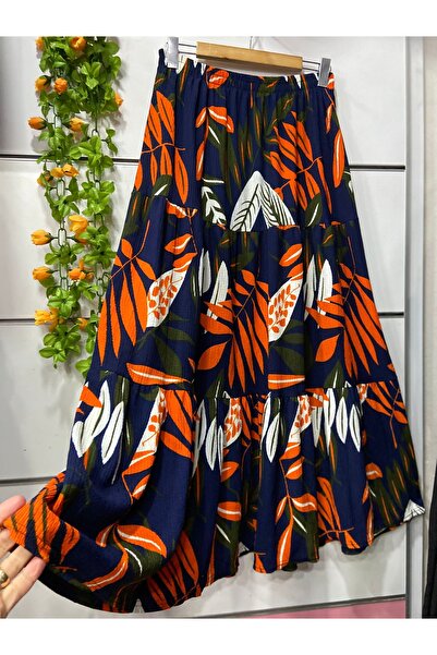 edu collection Layered Patterned Gofre Skirt