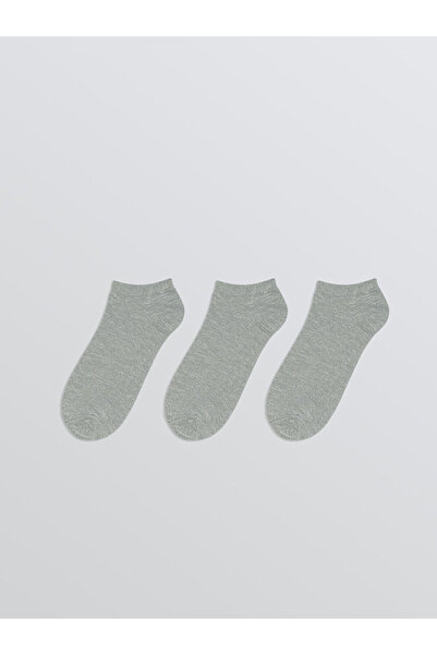 LC Waikiki Gray Men's Booties Socks 3-Piece