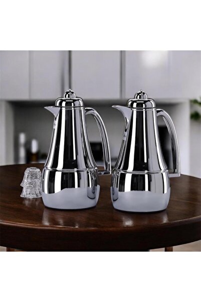 aljahwari 2-piece silver thermos set