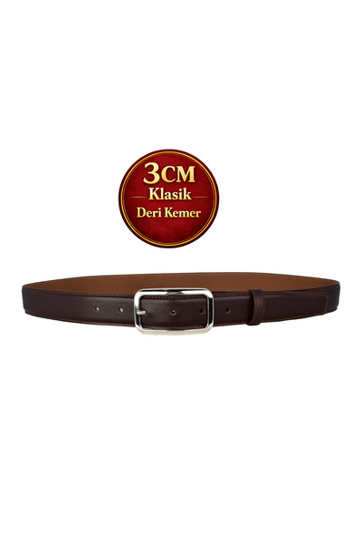 GoDeri Prava koža , 3 cm srebrne boje Sa kopčom , tamno smeđe, šivane klasičn...