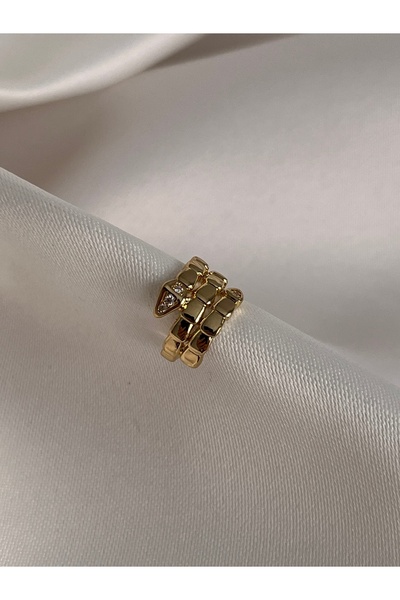 yeknova VIP 14K Gold Renginde Zirkon Taşlı Kararmaz Kadın Earcuff Kıkırdak Küpe