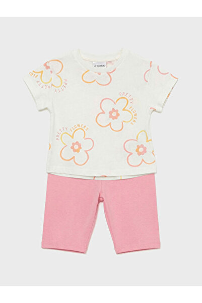 LC Waikiki تي شيرت وبنطلون ضيق للفتيات الصغيرات من فريزن ستور