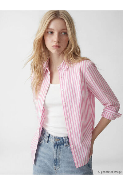 LC Waikiki Peak New Season Striped Poplin Women's Shirt