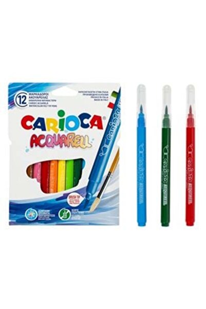 carioca Watercolor Marker Set 12 pcs – Brush Tip, Vivid Colors, Non-Toxic Ink