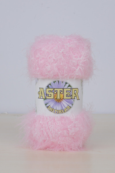 SALTIKLAR خيط حياكة ريشي من أستر – 100 جرام / 55 متر، وردي فاتح-14