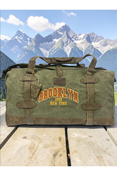 Old Cotton جودة مبطنة للماء خمر قماش جلد للجنسين حقيبة سفر عادية 50 سم × 27 سم