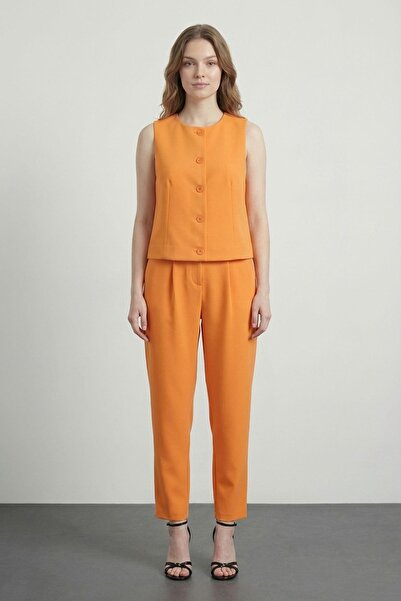 Quzu Ženska jakna sa dugmadima Prsluk YLK00004 ORANŽ