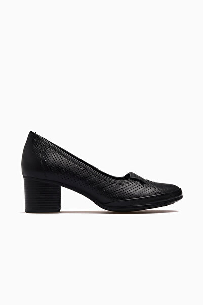 Venüs Women's Leather Heeled Daily Casual Shoes 26Y 1911984Y Black