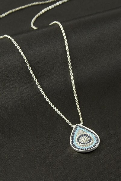 Angel Of Life Oval Evil Eye Zircon Stone Necklace