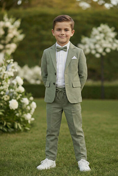 Merdia Lan Dečačko flamingo odelo (jakna, košulja, leptir mašna i pantalone s...