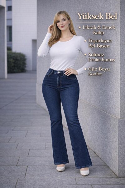 EYLÜLXXL Women's Spanish Collar Jeans Pants