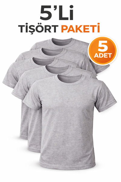 VASK Σετ 5 ανδρικών μπλουζών Basic – Βαμβακερά, κανονικής εφαρμογής, καθημερι...