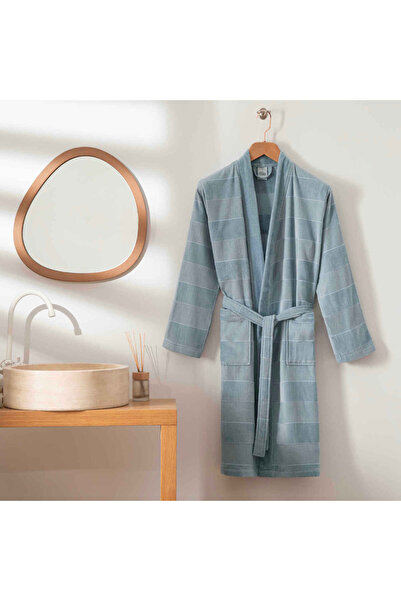 Linens Tressa Pamuk L/Xl Bornoz Mavi