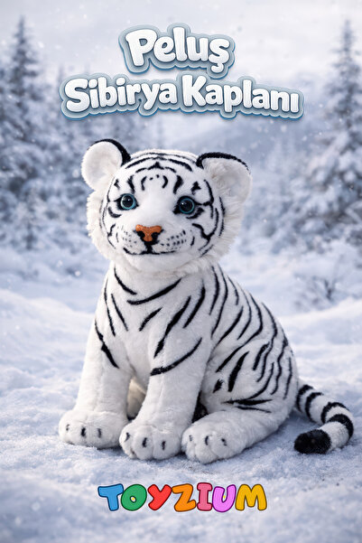 Shem Peluş Sibirya Kaplanı Oyuncak 27 cm – Oyun & Uyku Arkadaşı - Sevimli Tas...