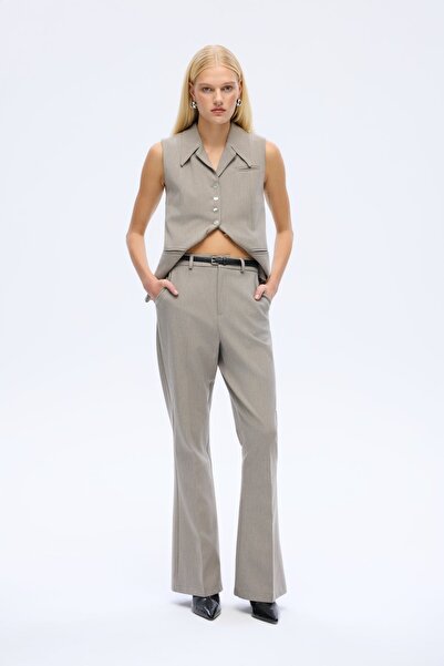 Quzu Women's Canvas Trousers Pnt01061 Gray