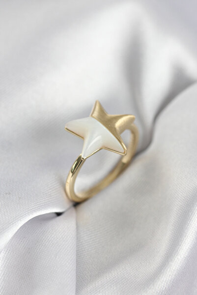 Angel Of Life خاتم نسائي ذهبي اللون بتصميم نجمة لؤلؤية - TJ-BYK3940