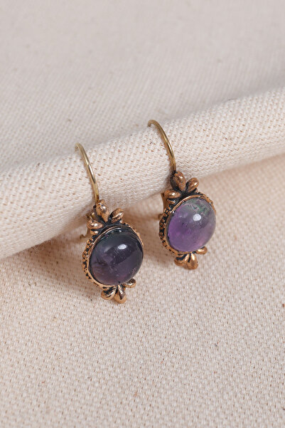Süspüs Accessories Authentic Earrings with Amethyst Stone