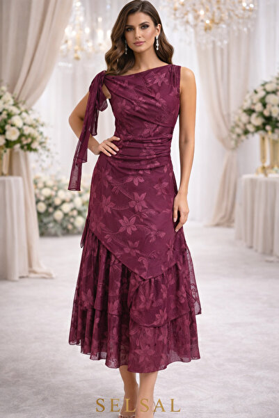 SELSAL Elegant midi dress with a sophisticated, feminine design