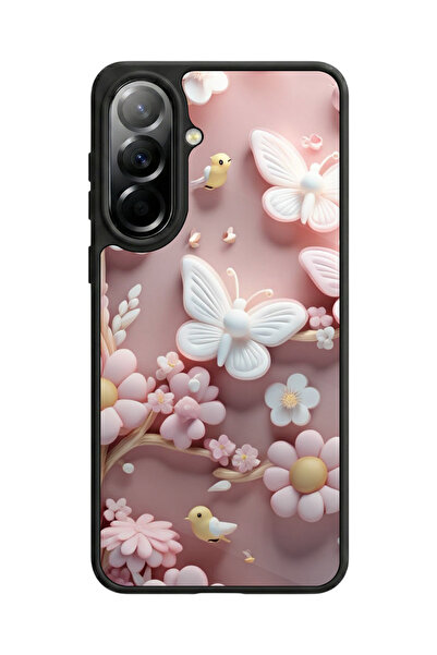 Aksel Kılıf متوافق مع هاتف سامسونج جالاكسي A37 مطبوع، أسود مطفي، سيليكون ناعم...