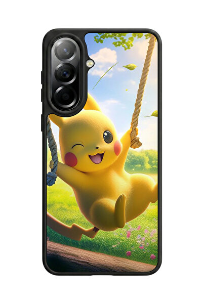 Aksel Kılıf متوافق مع هاتف سامسونج جالاكسي A57 مطبوع، أسود مطفي، سيليكون ناعم...