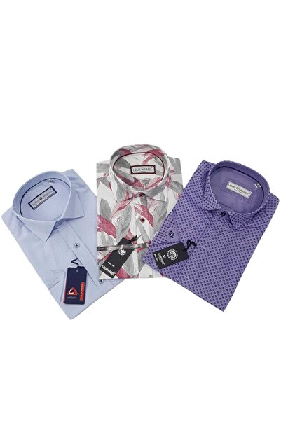 Louis Fabel 3-Piece Slim Fit Men's Short Sleeve Shirt Set – Size m