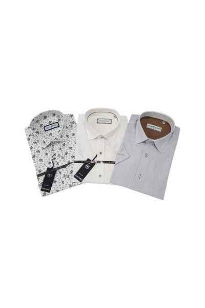 Louis Fabel 3-Piece Slim Fit Men's Short Sleeve Shirt Set – Size m