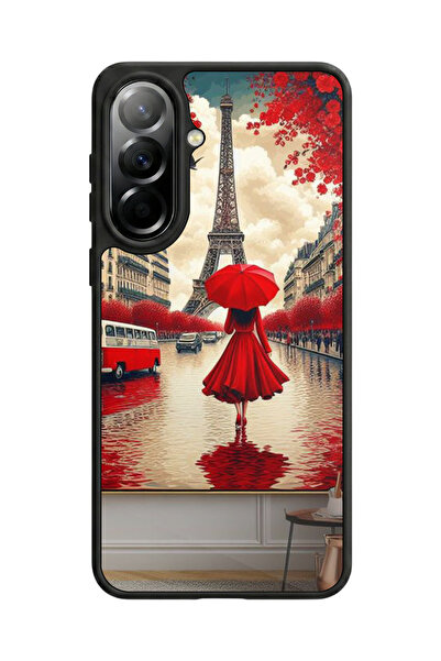 Aksel Kılıf متوافق مع هاتف سامسونج جالاكسي A57 مطبوع، أسود مطفي، سيليكون ناعم...