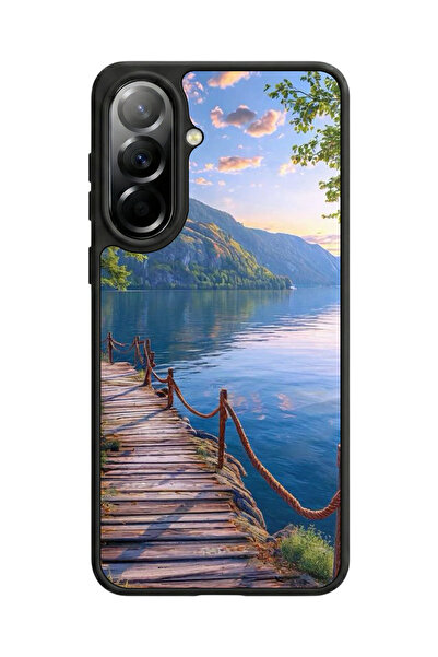 Aksel Kılıf متوافق مع هاتف سامسونج جالاكسي A37 مطبوع، أسود مطفي، سيليكون ناعم...