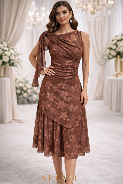 SELSAL Elegant midi dress with a sophisticated, feminine design