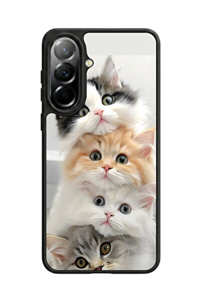 Aksel Kılıf Samsung Galaxy A37 Compatible Printed Case, Matte Black, Soft Sil...