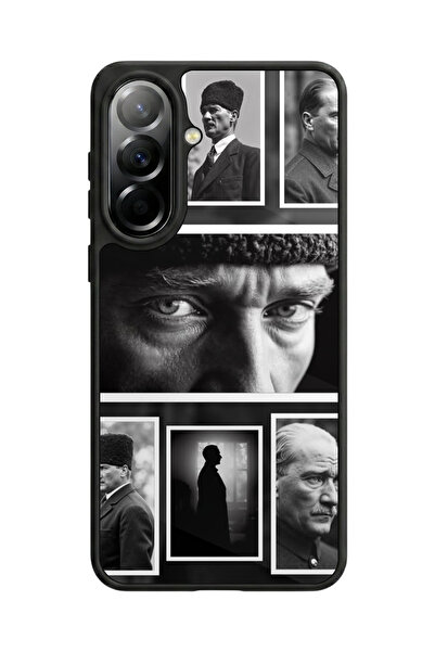 Aksel Kılıf Samsung Galaxy A37 Compatible Printed Case, Matte Black, Soft Sil...