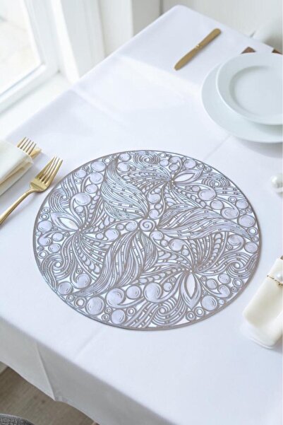 Digithome 6’lı Amerikan Servisi Supla Yuvarlak Gümüş 38 Cm – ACR-621/20