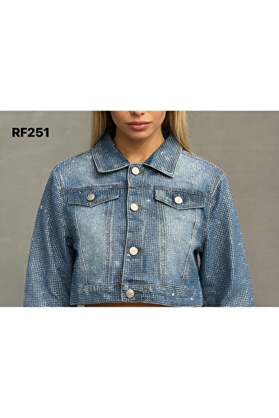 DENRA Geacă de blugi cu strasuri