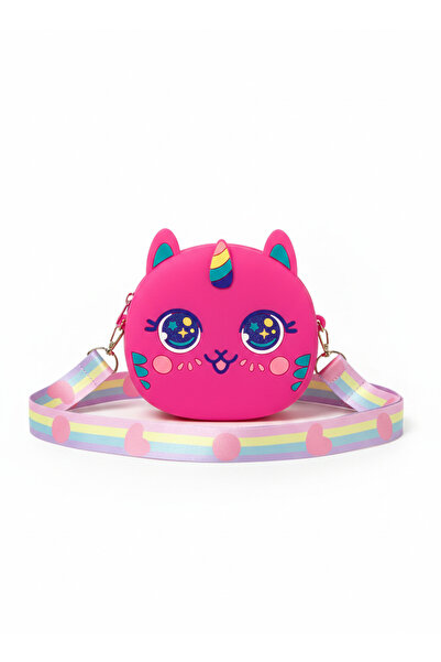 synshop Unicorn Pembe Popitli Silikon Çapraz Ayarlı Askı Omuz Çantası Kadın G...