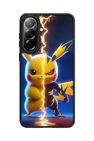 Aksel Kılıf متوافق مع هاتف سامسونج جالاكسي A37 مطبوع، أسود مطفي، سيليكون ناعم...