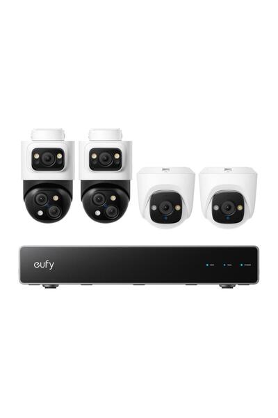 eufy Video Surveillance Kit NVR S4 4K/2K AI Dual View Color Night Vision, 4 P...
