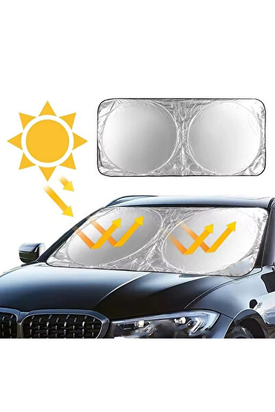 Oto Aksesuarcım Auto Foldable Metallized Tarpaulin Front Rear Window Sunshade...