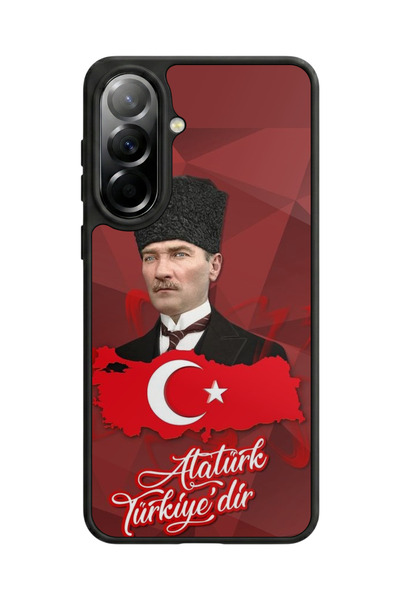 Aksel Kılıf متوافق مع هاتف سامسونج جالاكسي A57 مطبوع، أسود مطفي، سيليكون ناعم...