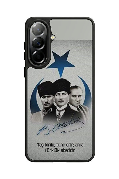 Aksel Kılıf Samsung Galaxy A37 Compatible Printed Case, Matte Black, Soft Sil...