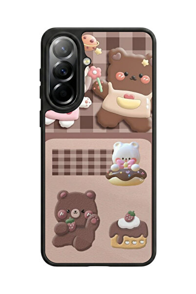 Aksel Kılıf متوافق مع هاتف سامسونج جالاكسي A37 مطبوع، أسود مطفي، سيليكون ناعم...