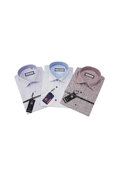 Louis Fabel 3-Piece Slim Fit Men's Short Sleeve Shirt Set – Size m