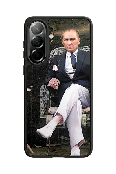 Aksel Kılıf متوافق مع هاتف سامسونج جالاكسي A57 مطبوع، أسود مطفي، سيليكون ناعم...