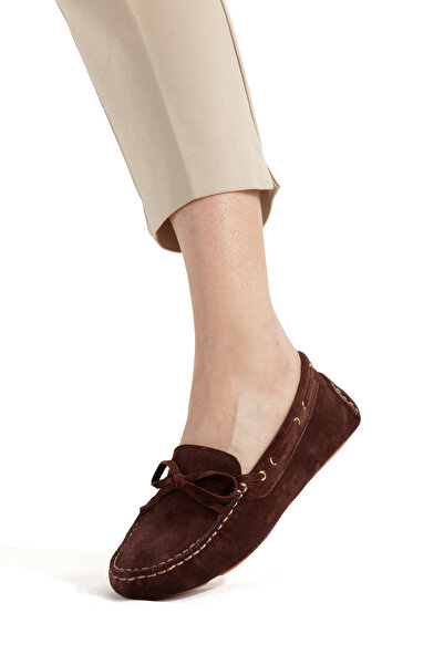 Ateş Genuine Cowhide Suede Women's Loafers Casual Shoes