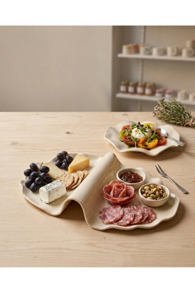 Arden Ceramic El Yapımı Artisan Servis Tabağı – Organik Tasarım Şarküteri & S...